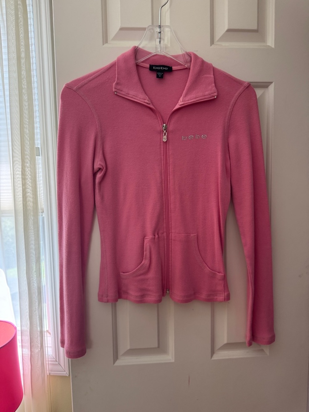 Pink BEBE sweatpants and zip up